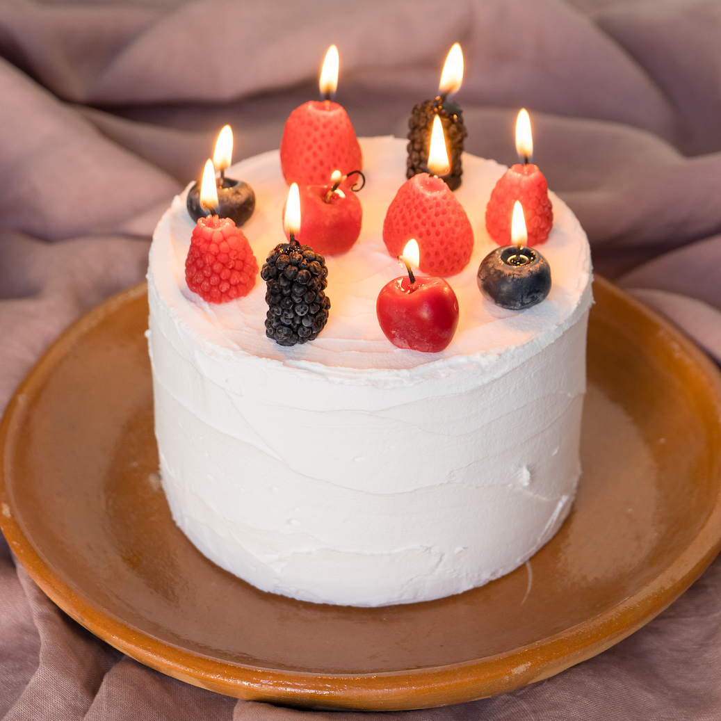 Beeswax Mixed Berry Birthday Candles