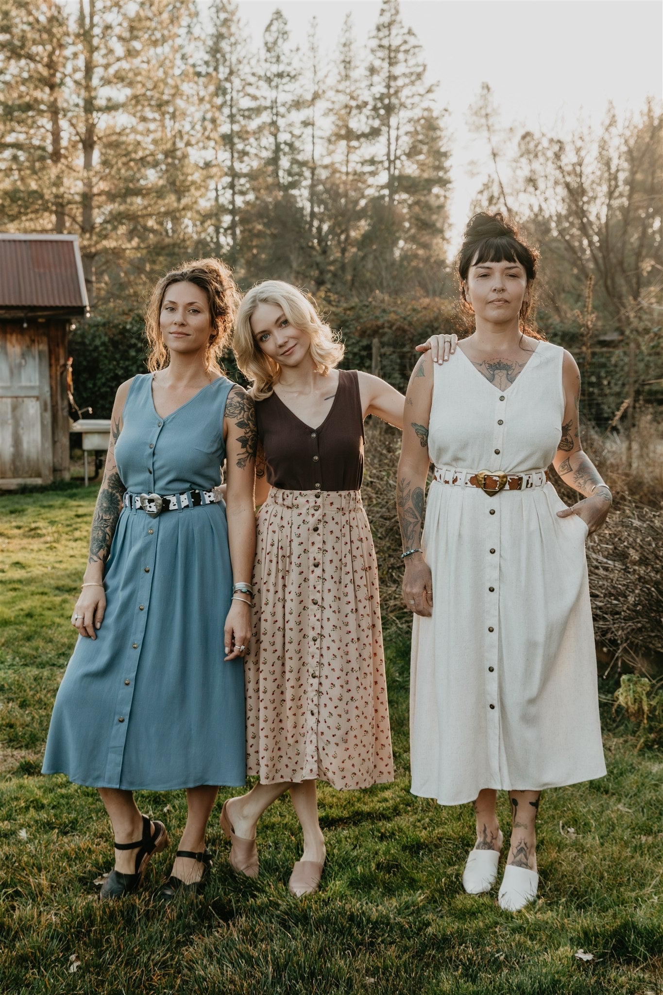 Trices Skirt in Textured Oat Irish Linen