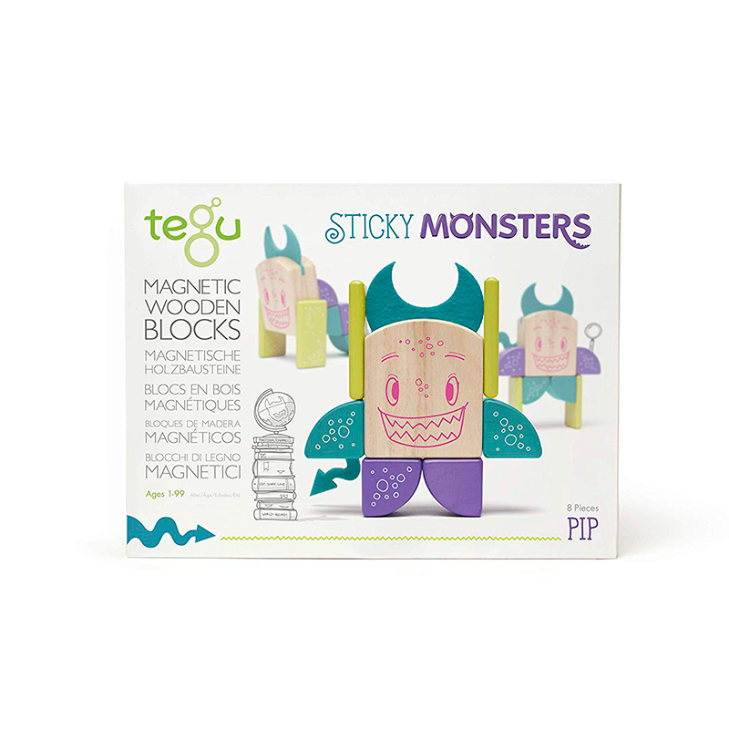 Pip Magnetic Wooden Blocks Sticky Monster