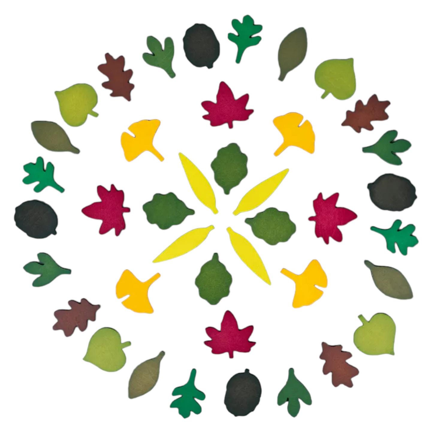 Woodland Leaves Wooden Forest Set
