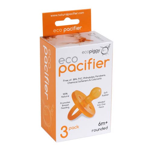 Natural Rubber Round Pacifier box of 3