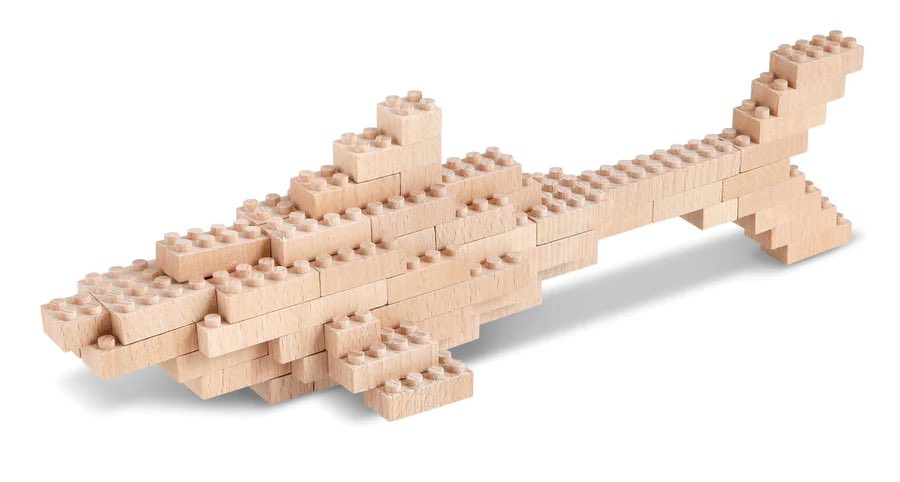 Shark built from bamboo eco-bricks