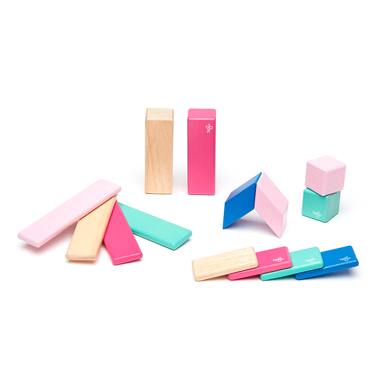 Colorful wooden blocks on a white background