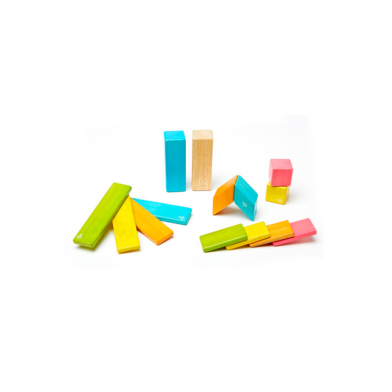 Colorful wooden blocks on a white background
