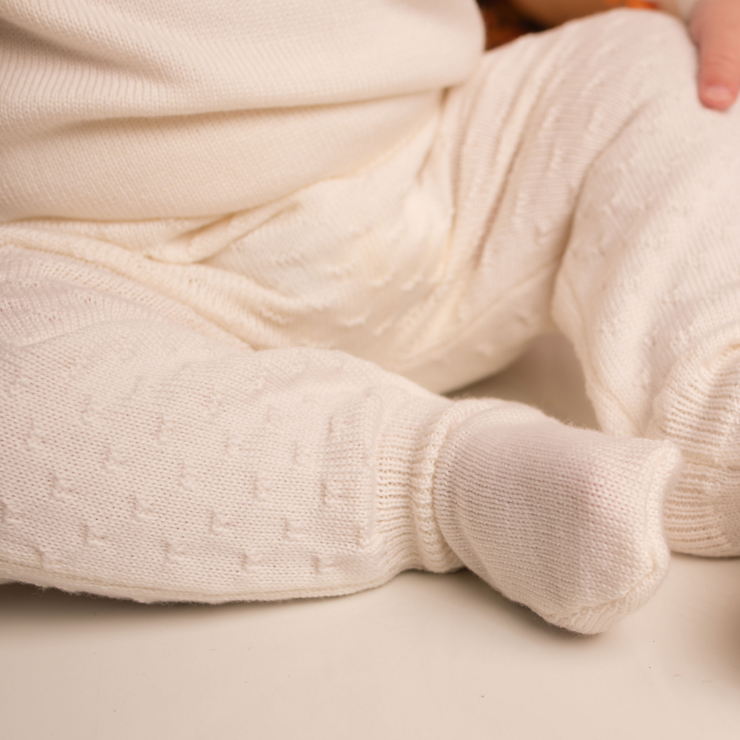 Virgin Merino Wool Sweater - Latte White