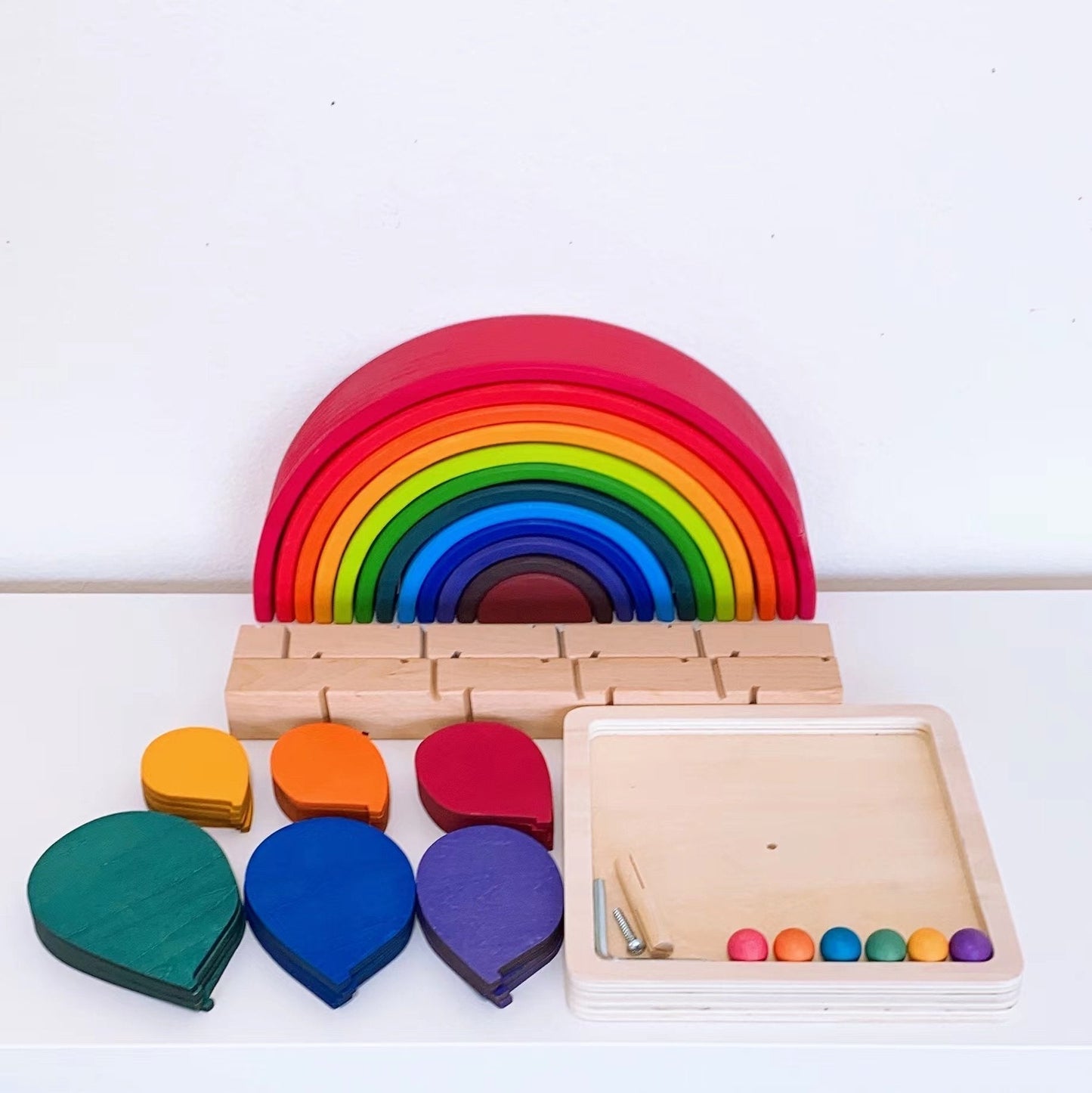 Large Marble Tree in Primary Rainbow Colors