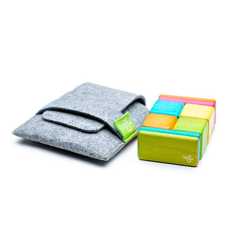 Original Pocket Pouch Magnetic Wooden Blocks -8 pieces