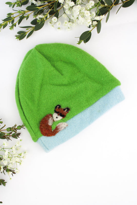 Sleeping Fox Cashmere Baby Hat