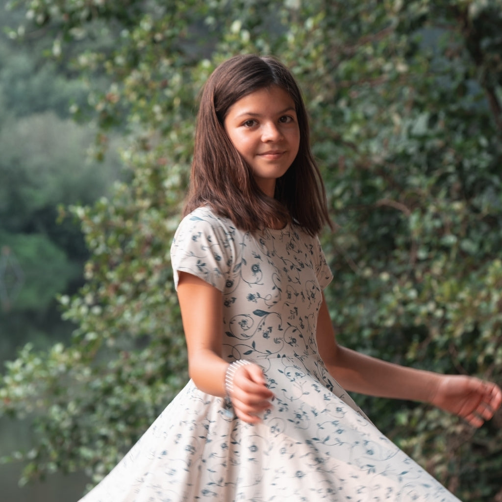 Sweetheart Twirl Dress in Scandi Floral