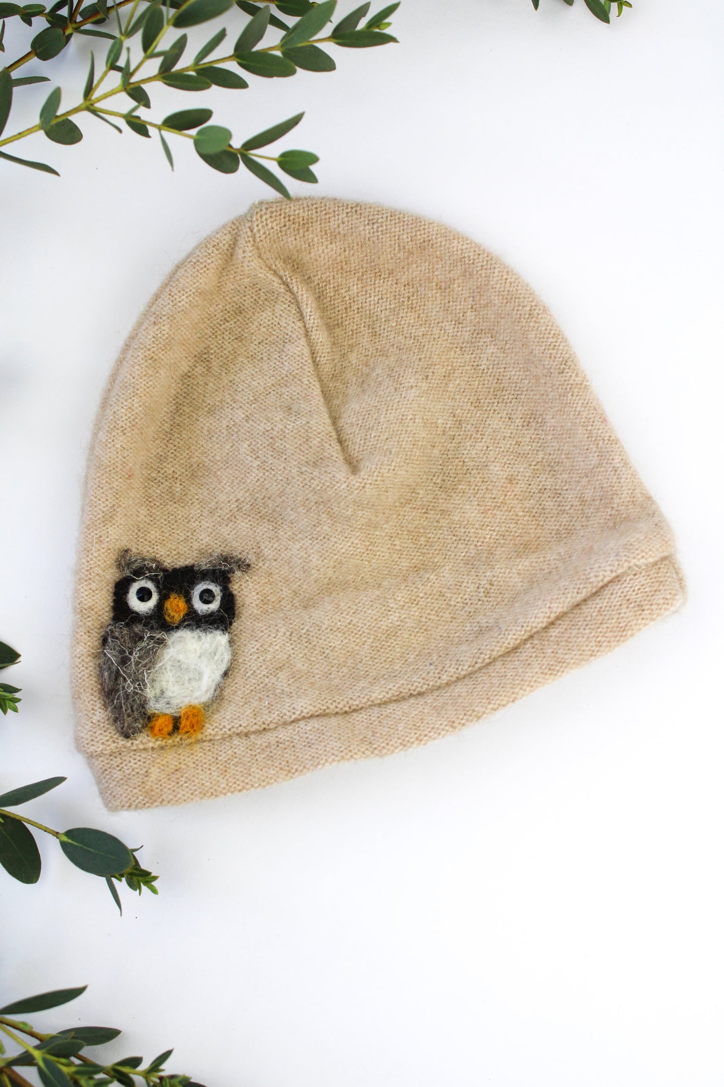 Owl Cashmere Baby Hat