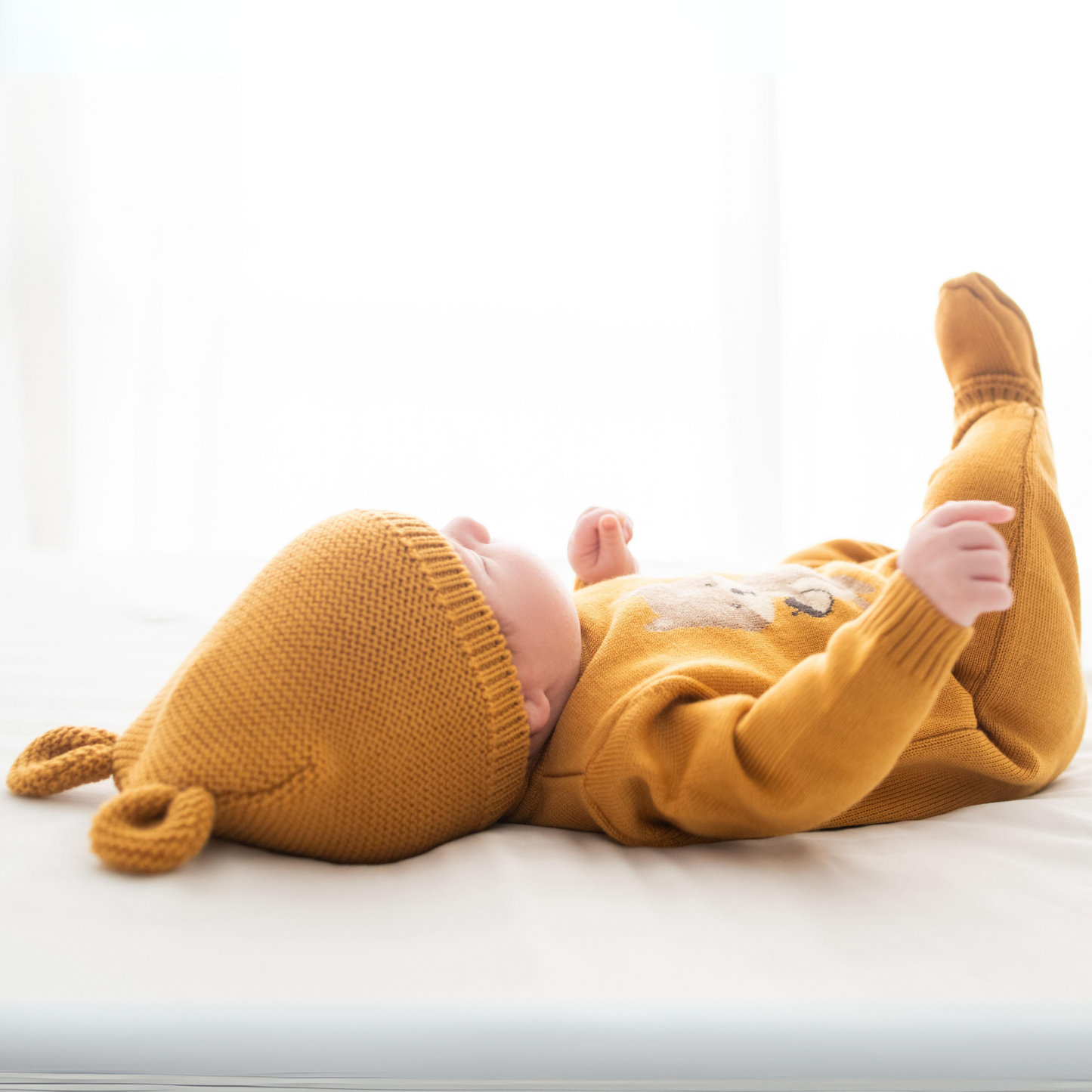 Virgin Merino Wool Squirrel Onesie - Honey