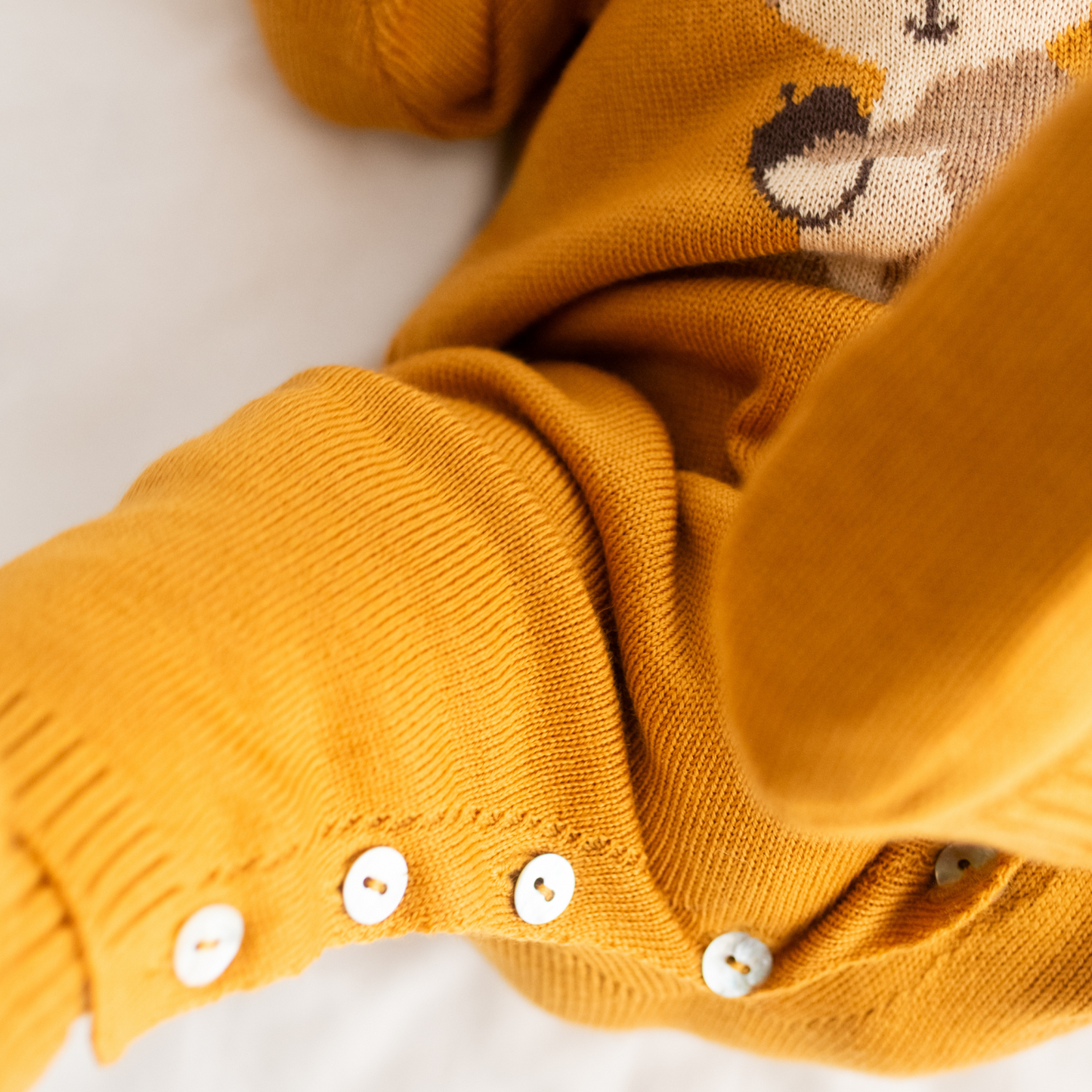 Virgin Merino Wool Squirrel Onesie - Honey