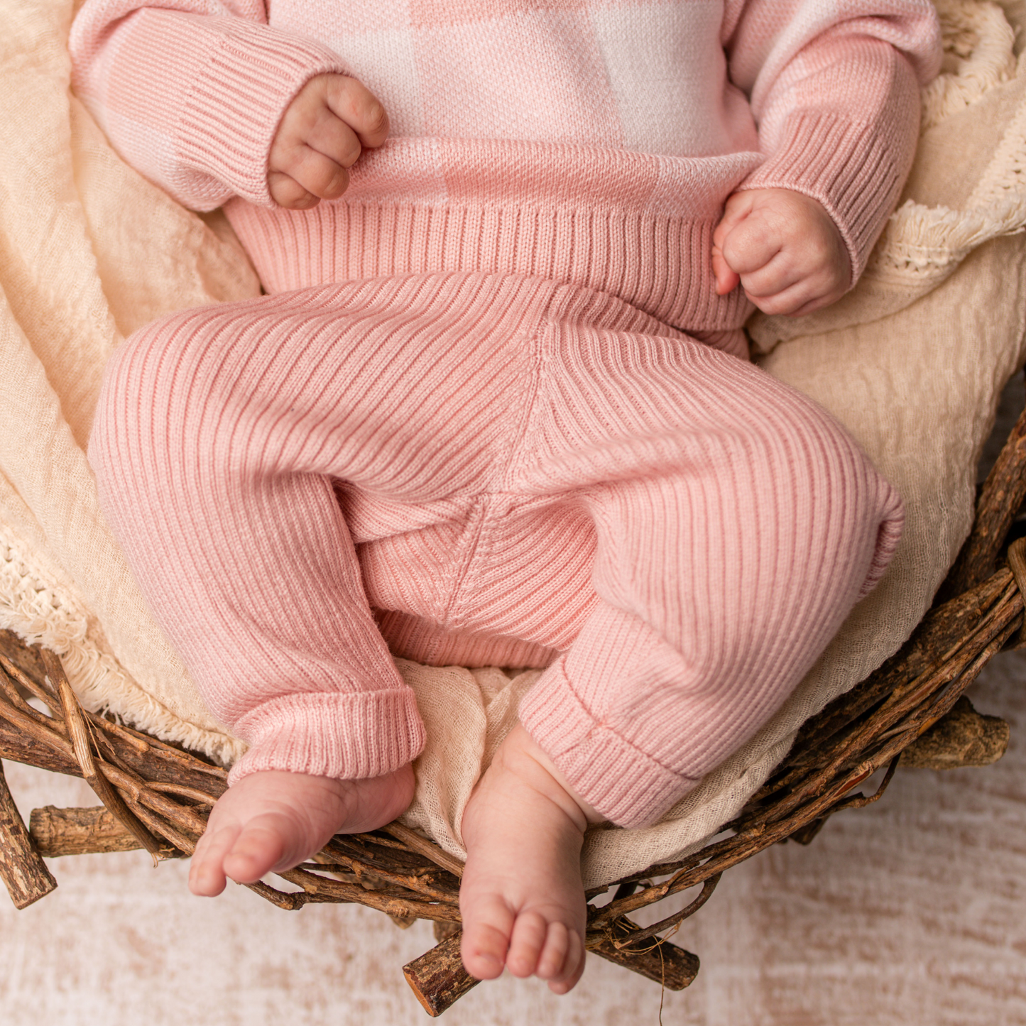 Virgin Merino Wool Leggings - Dusty Rose