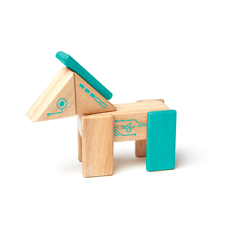 Robo Magnetic Wooden Blocks - Future Collection, 8 pieces