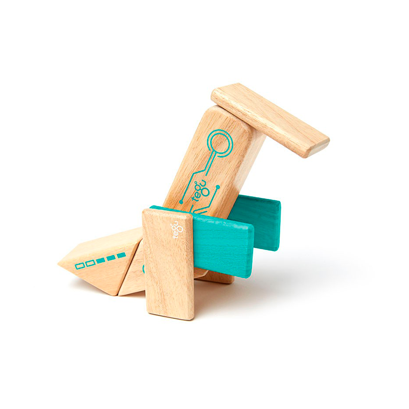Robo Magnetic Wooden Blocks - Future Collection, 8 pieces