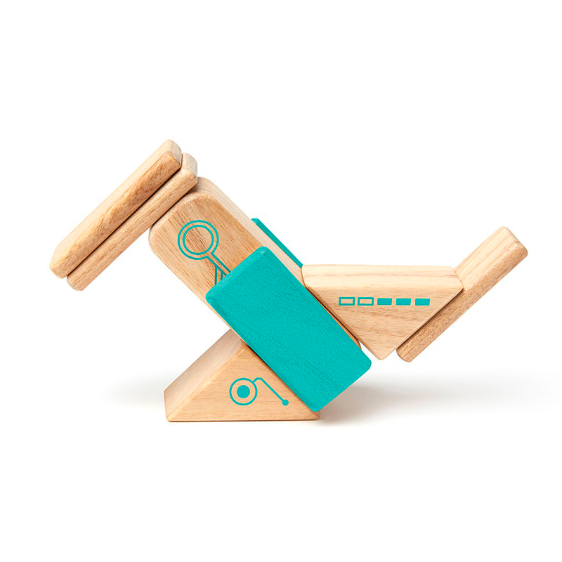 Robo Magnetic Wooden Blocks - Future Collection, 8 pieces