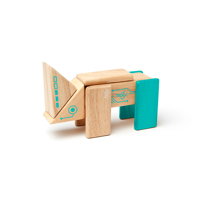 Robo Magnetic Wooden Blocks - Future Collection, 8 pieces