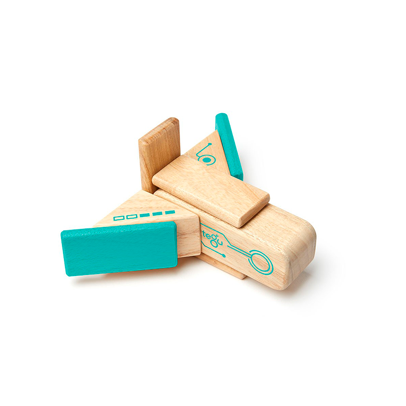 Robo Magnetic Wooden Blocks - Future Collection, 8 pieces