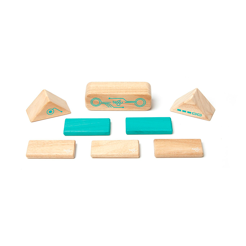 Robo Magnetic Wooden Blocks - Future Collection, 8 pieces