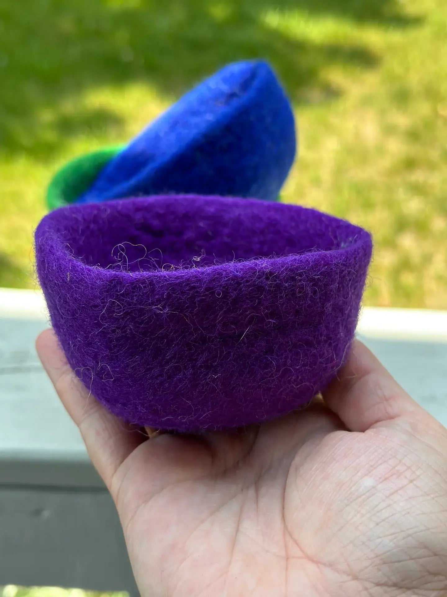 felt rainbow bowls - purple