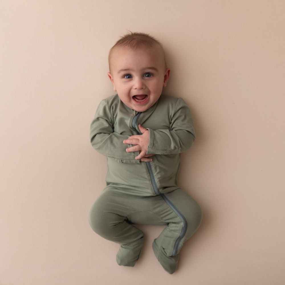 Baby Bamboo Romper in Sage Green