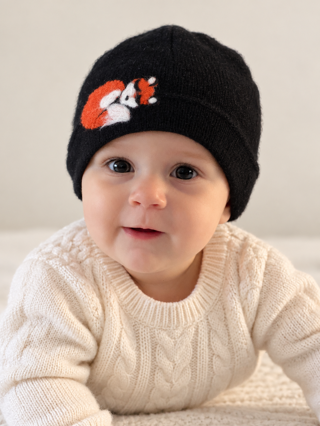 Sleeping Fox Cashmere Baby Hat