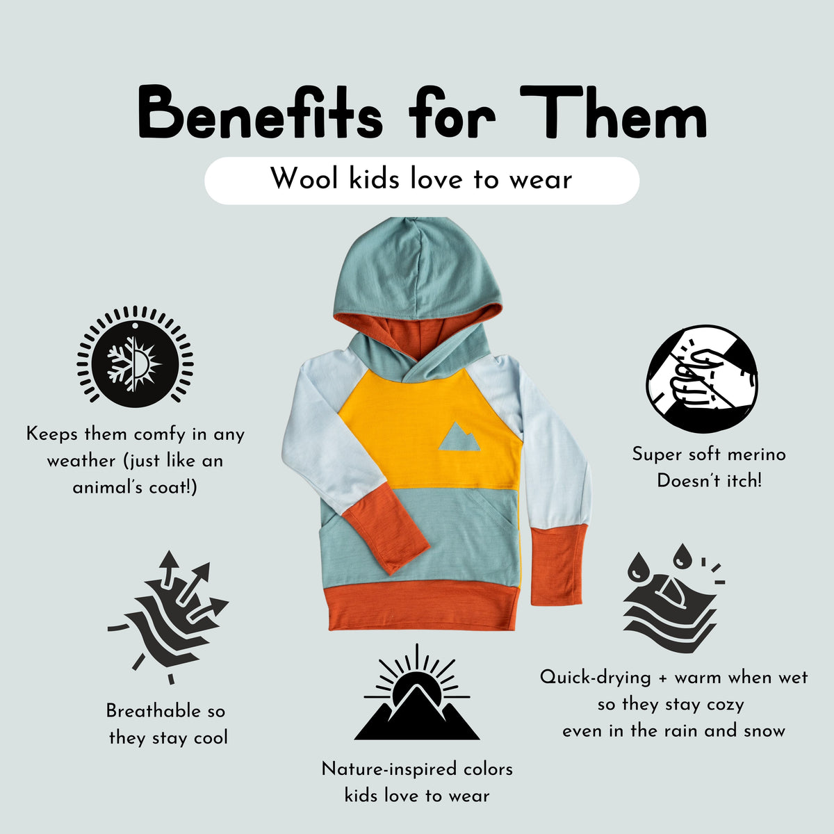 Kids Free Range Merino Hoodie
