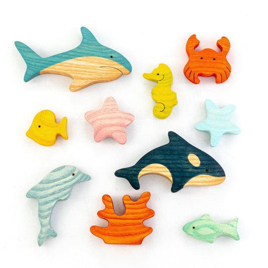Wooden Sea Creatures and Fish