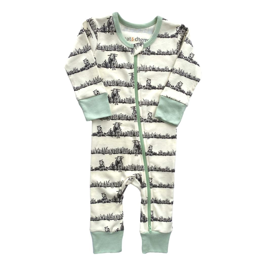 Organic Cotton Buffalo Romper Zippy