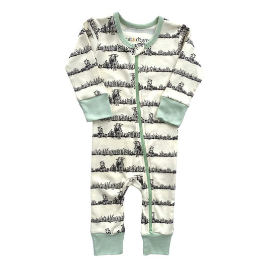 Organic Cotton Buffalo Romper Zippy