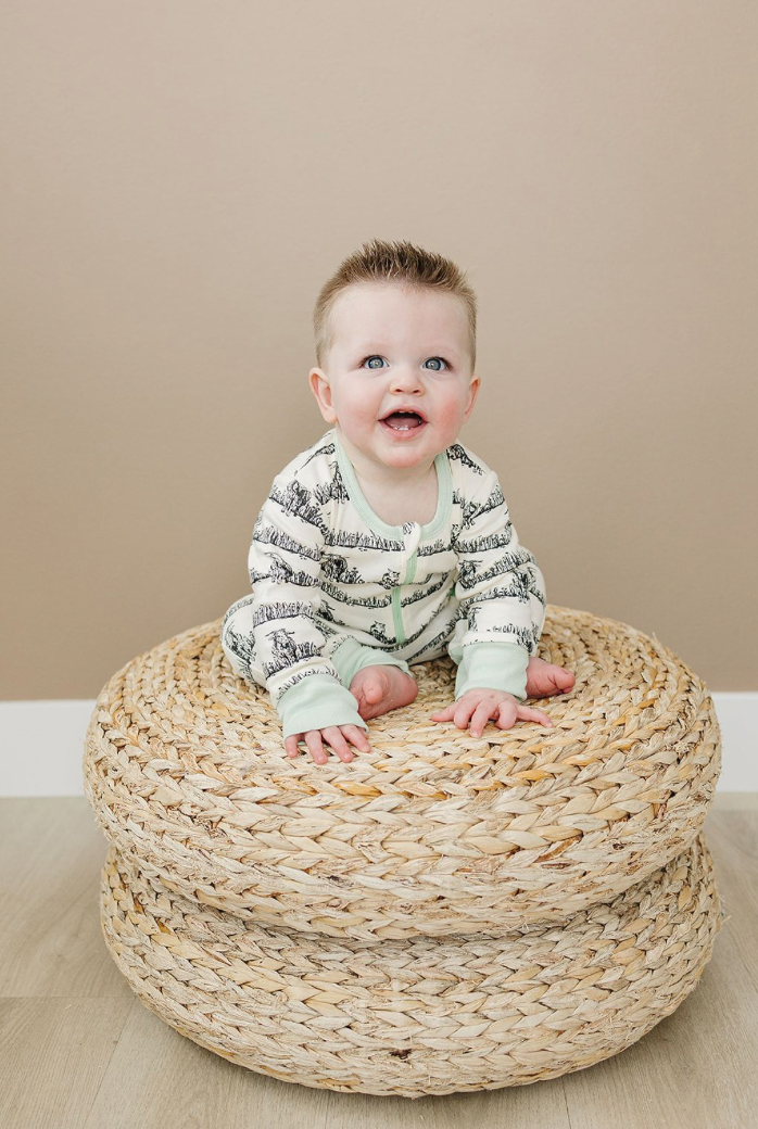 Organic Cotton Buffalo Romper Zippy