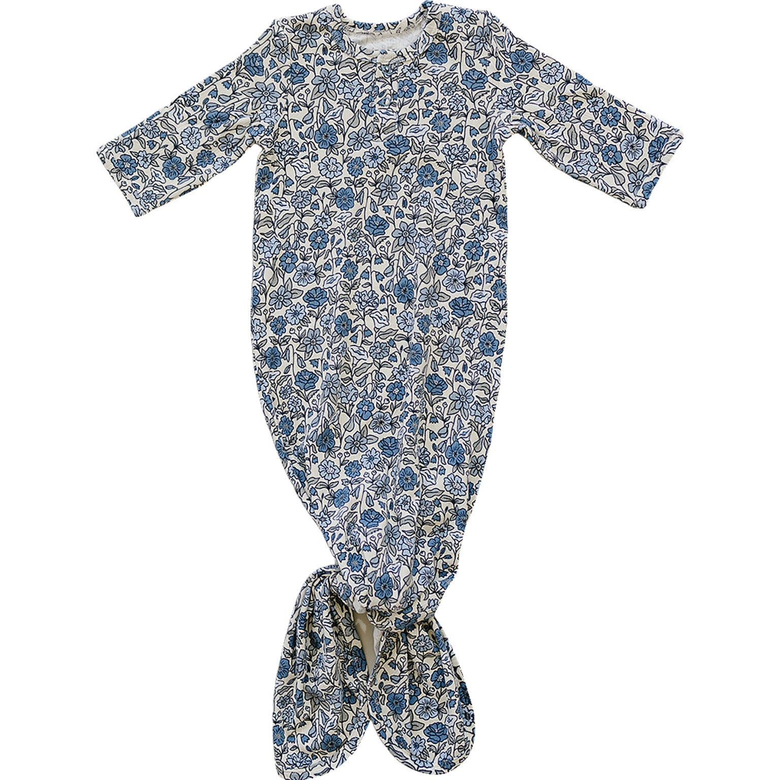 Floral patterned baby gown on a white background