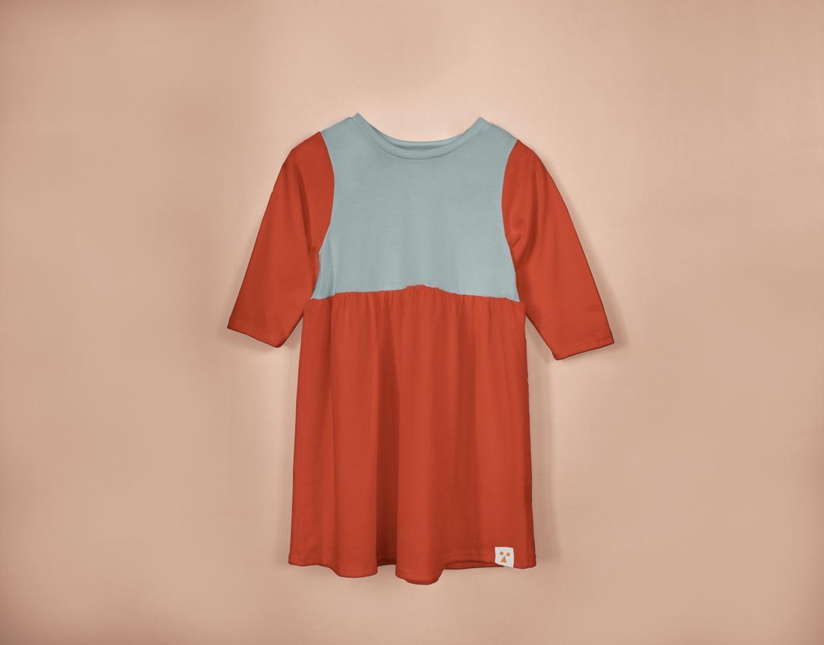 Two-Tone Organic Cotton Jersey Dress
