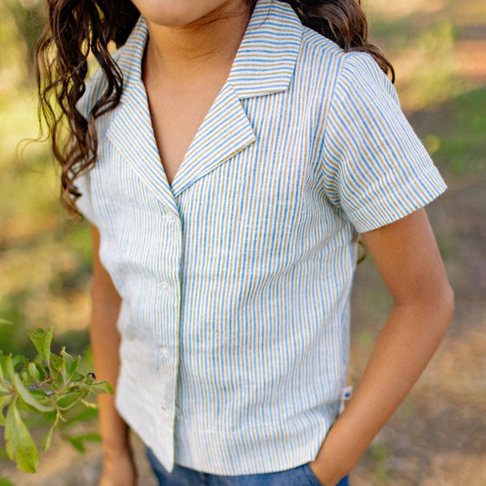 Dylan Camp Shirt - Driftwood Stripe