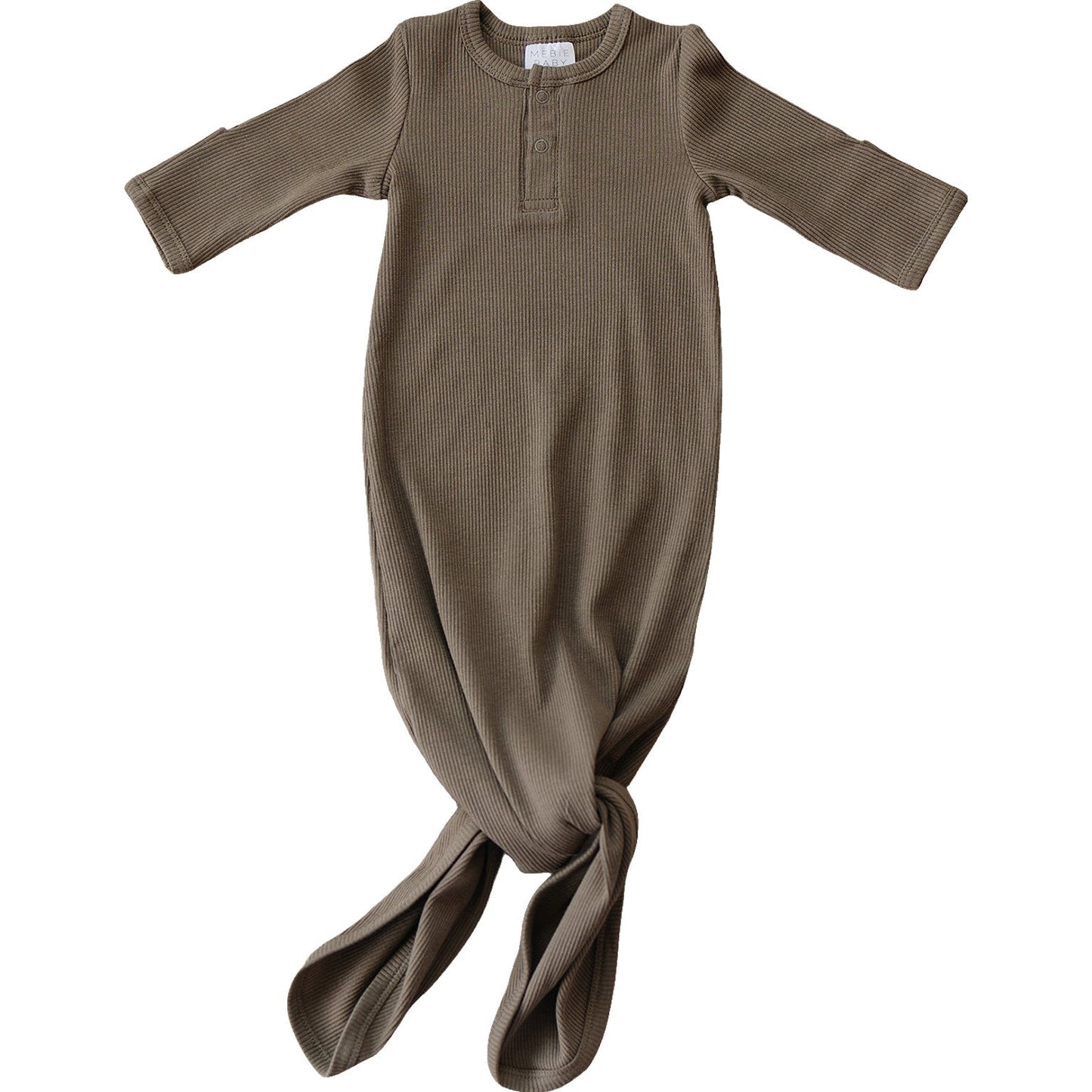 Brown baby gown on a white background