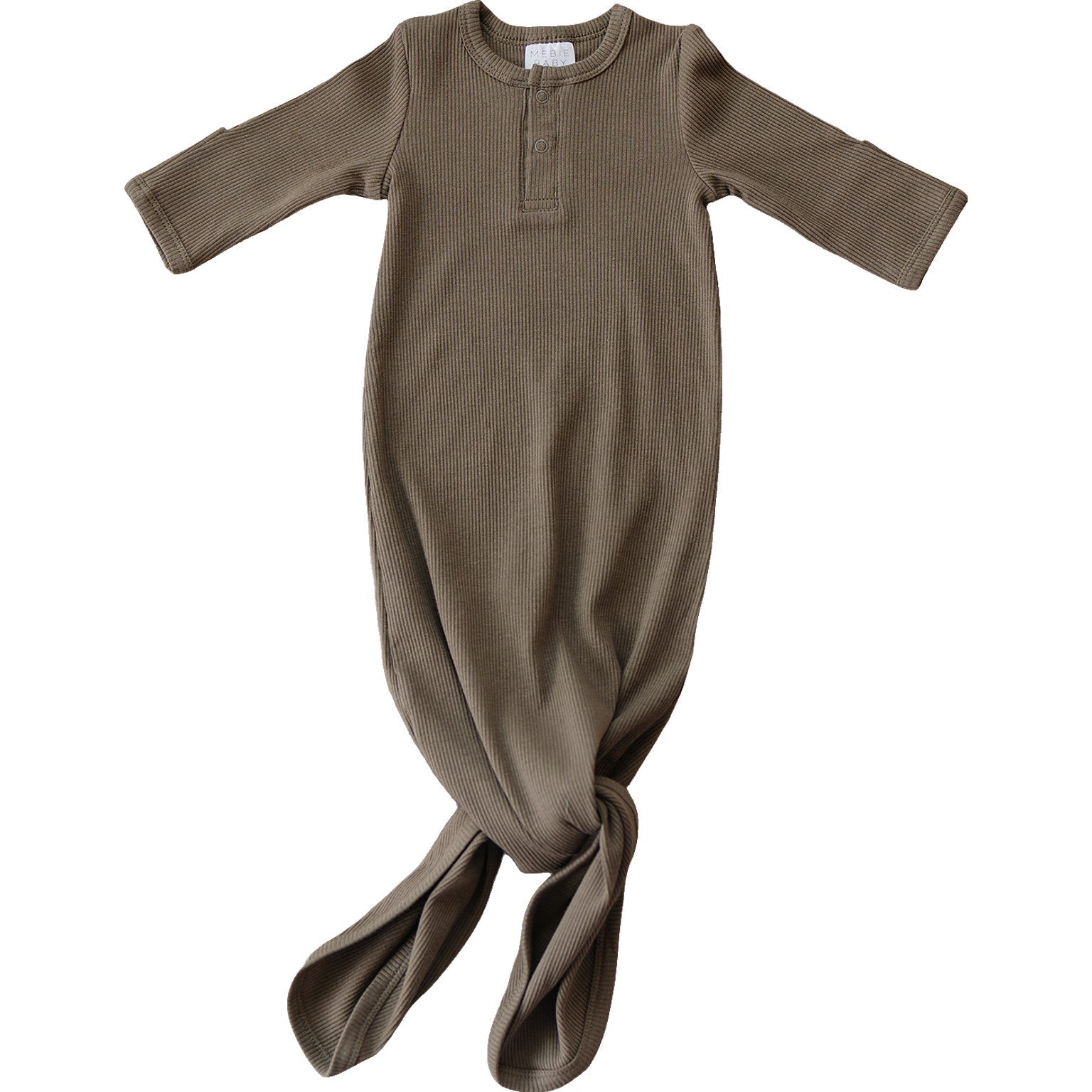 Brown baby gown on a white background