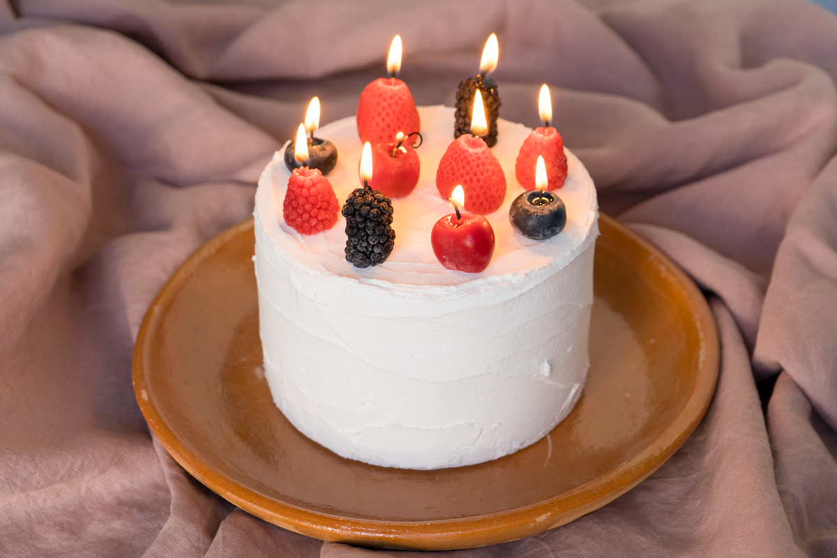 Beeswax Mixed Berry Birthday Candles