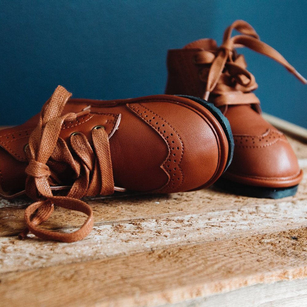 Waterproof Hand-Stitched Kids’ Boots with Flexible Sole |Chestnut