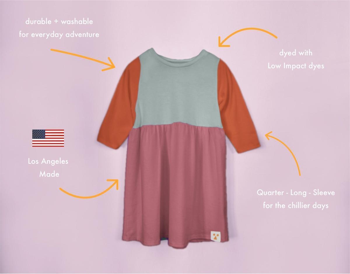 Two-Tone Organic Cotton Jersey Dress in Mado