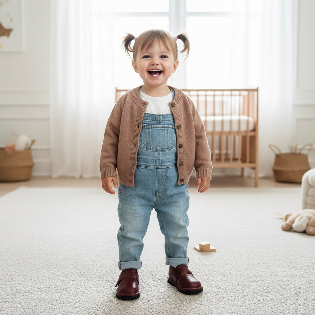 Kids Slip-On Dress Shoes with Easy-Close Velcro Strap
