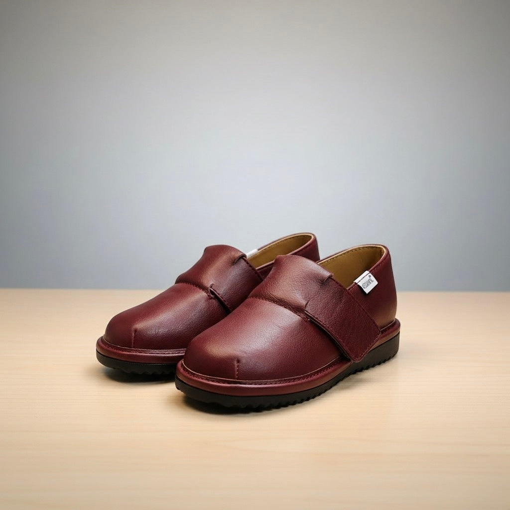 Kids Slip-On Dress Shoes with Easy-Close Velcro Strap