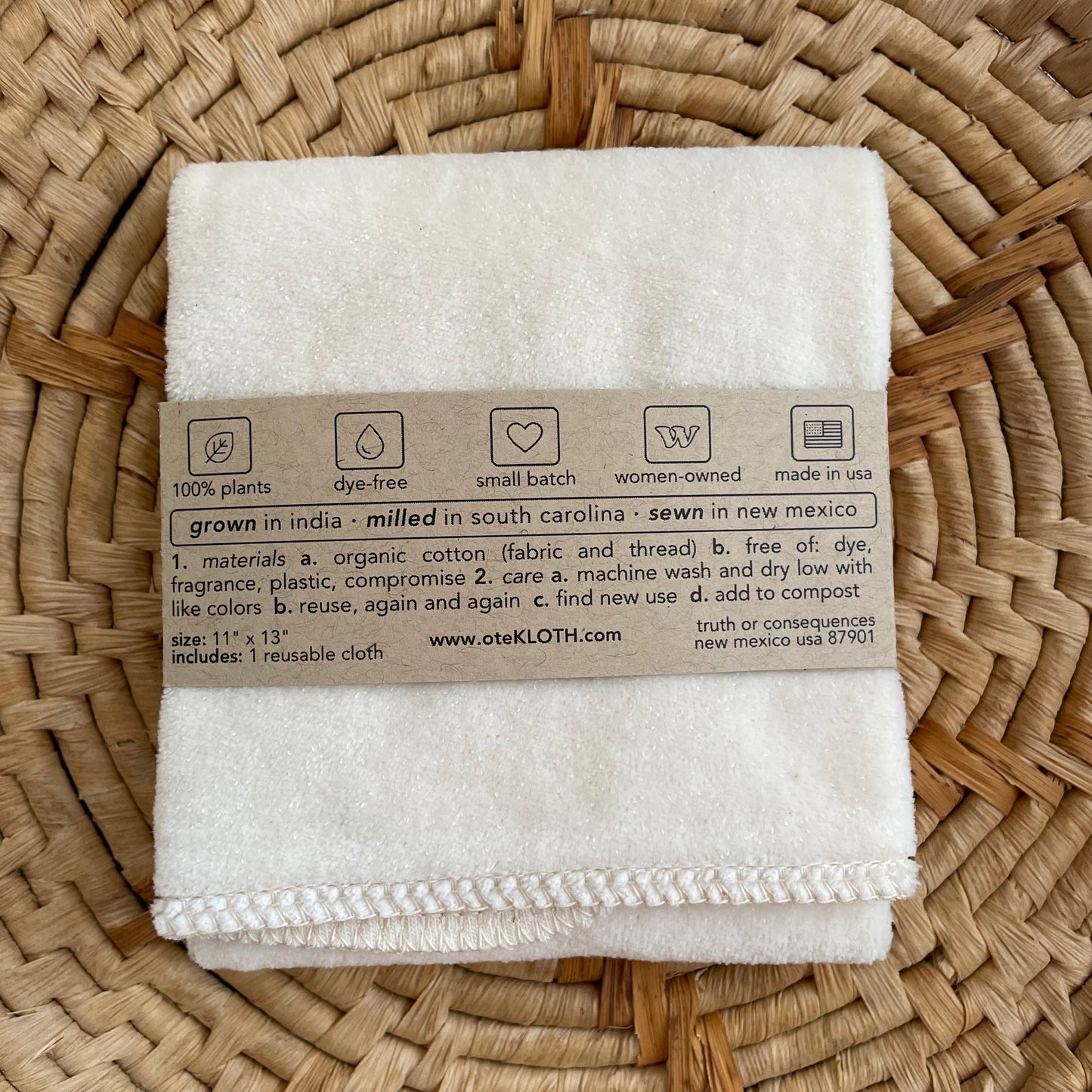 Organic Cotton Face Cloth in Cloud