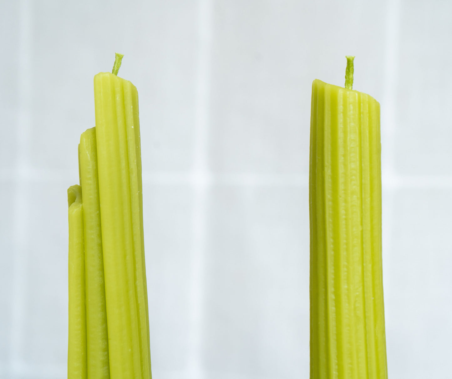 BEESWAX CELERY TAPER CANDLES - SET OF 2
