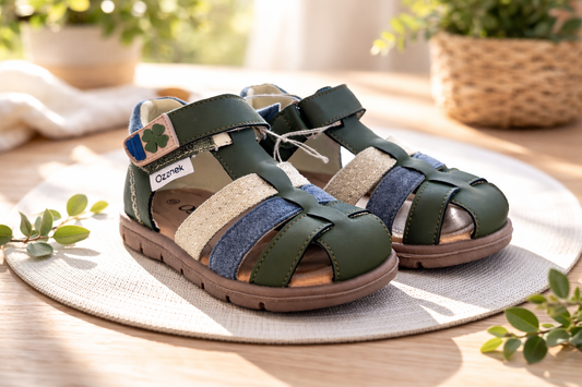 Clover Green Barefoot Toddler Sandals