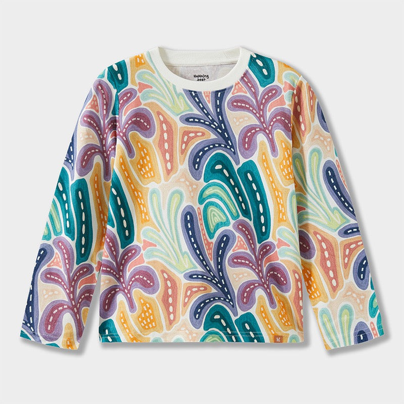 Colorful patterned shirt on a white background