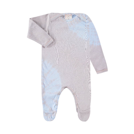 Baby onesie with gradient design on a white background