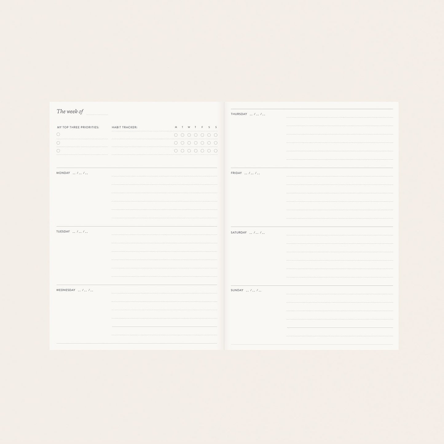 REVERIE LINEN-BOUND PLANNER