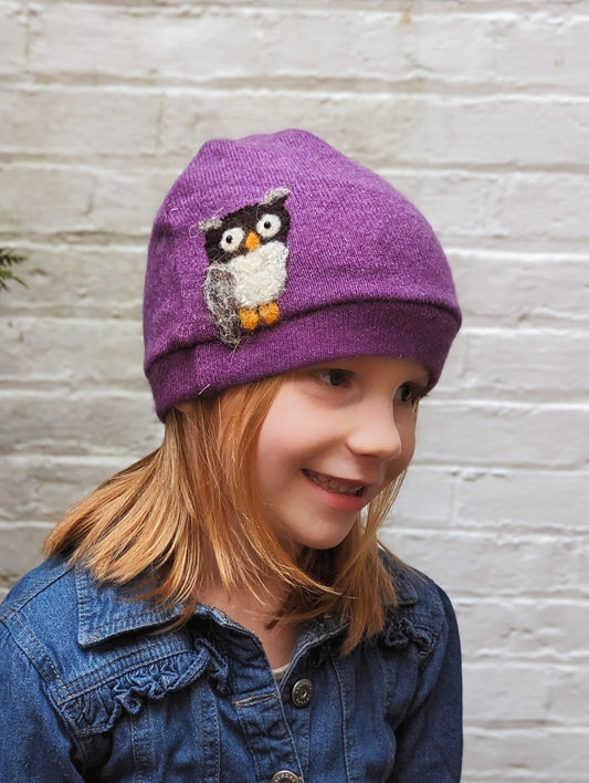 Owl Cashmere Kids Hat