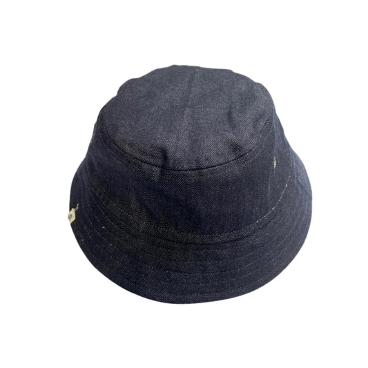 Navy blue bucket hat on a white background