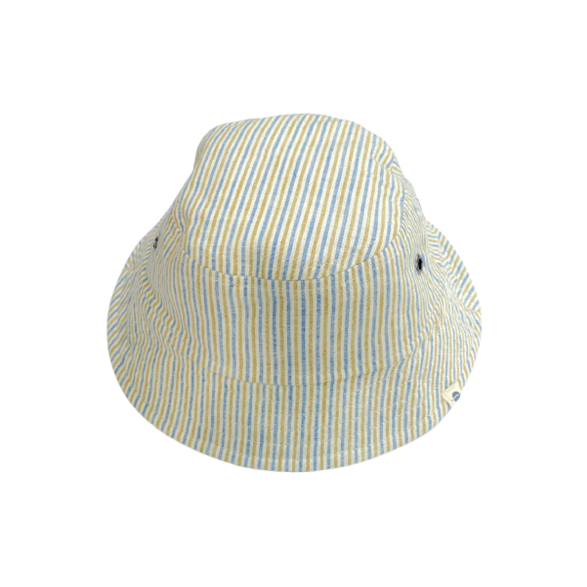 Striped bucket hat on a white background